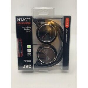 JVC Stereo Headphones Over The Ear HA-SR500-B New In Box Remote Microphone